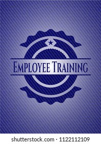 Employee Training badge with jean texture