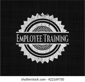 Employee Training chalk emblem written on a blackboard