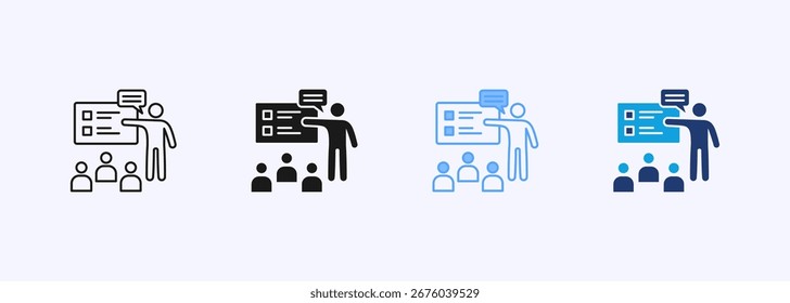 Employee Training Icon Collection Set Multiple Style