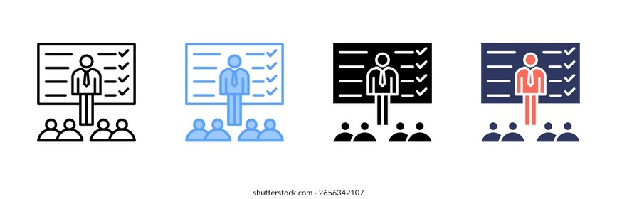 Employee Training icon sheet multiple style collection