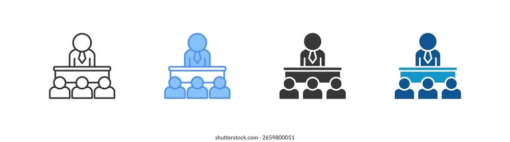Employee Training Multistyle Icon set collection