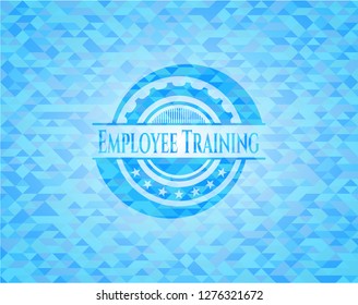 Employee Training realistic light blue mosaic emblem