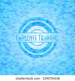 Employee Training realistic light blue mosaic emblem