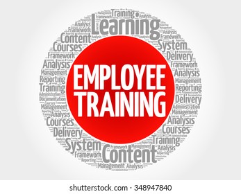 Employee Training stamp word cloud, business concept