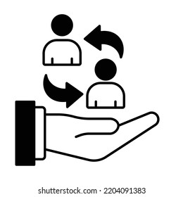 Employee turnover Black Glyph Vector Icon which can easily modify or edit

