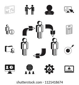 employee turnover icon. Detailed set of HR Heat hunting icons. Premium quality graphic design sign. One of the collection icons for websites, web design, mobile app on white background
