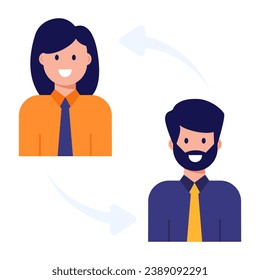 An employee turnover icon in flat editable design 