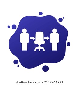 Icono de rotación de empleado con trabajadores, Vector