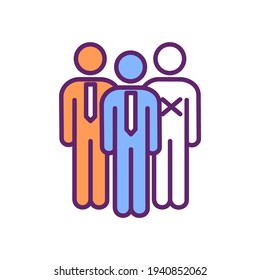 Employee turnover RGB color icon. Dismissal from work. Job loss. Leaving organization. Employee departure from job. Recruitment and retention. Firing and retirement. Isolated vector illustration