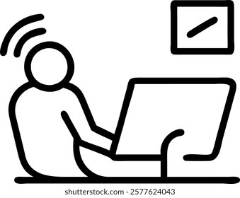 Employee using AI powered device in relaxed office environment concept as A natural shot of an employee casually using an AI powered device while seated in a relaxed modern office