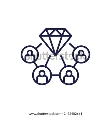 Employee value proposition line icon on white