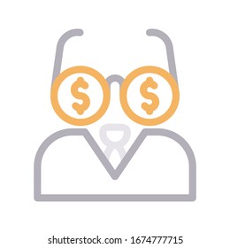 employee vector color line icon 