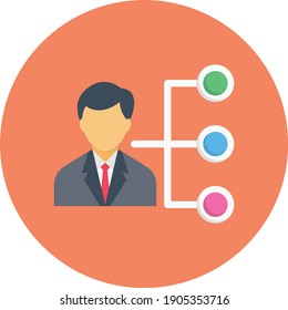 icono plano de color vectorial de empleado