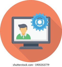 employee vector colour flat icon