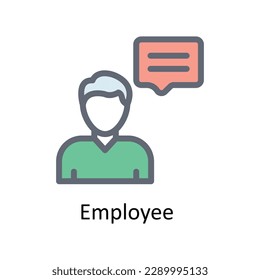 Employee  Vector Fill outline icons. Simple stock illustration stock