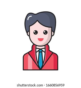 icono de color plano vectorial empleado 