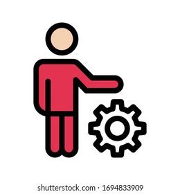 icono de color plano vectorial empleado 