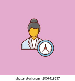 employee vector flat color icon