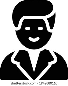 employee vector glyph flat icon