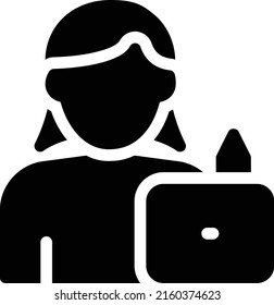 ilustración vectorial de empleado en un fondo transparente. Símbolos de calidad superior. Iconos vectoriales de glifos para diseño de conceptos y gráficos.