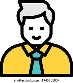 icono de color de línea vector de empleado