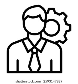 Employee Vector Line Icon Design