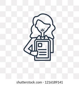Employee vector outline icon isolated on transparent background, high quality linear Employee transparency concept can be used web and mobile