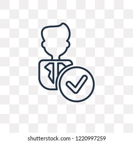 Employee vector outline icon isolated on transparent background, high quality linear Employee transparency concept can be used web and mobile