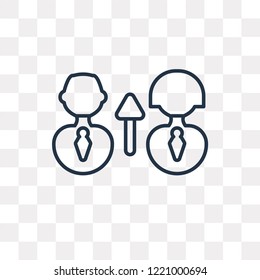 Employee vector outline icon isolated on transparent background, high quality linear Employee transparency concept can be used web and mobile