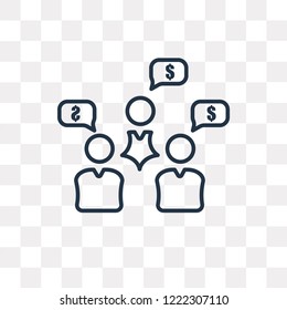 Employee vector outline icon isolated on transparent background, high quality linear Employee transparency concept can be used web and mobile