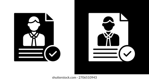 Ilustración vectorial de icono de verificación de empleado. Diseñado Para Una Flexibilidad Creativa En Versiones Claras Y Oscuras.