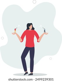 Employee voice, listen to colleague opinion or idea, choose to believe in truth, fact or liar team member concept.flat design.illustration with people.