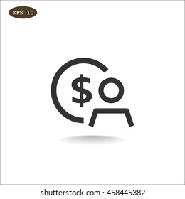  Employee wages icon Vector. 