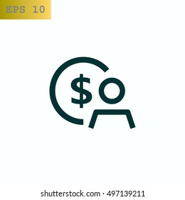  Employee wages icon Vector. 