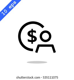  Employee wages icon Vector. 