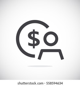  Employee wages icon Vector. 