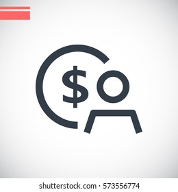  Employee wages icon Vector. 