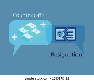 employee want to resign but get counter offer to stay vector