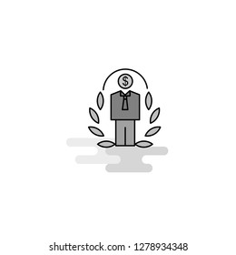 Employee  Web Icon. Flat Line Filled Gray Icon Vector