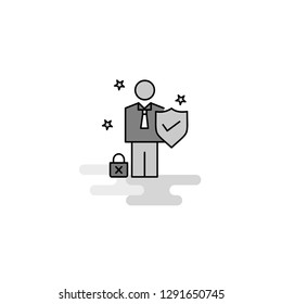 Employee Web Icon. Flat Line Filled Gray Icon Vector