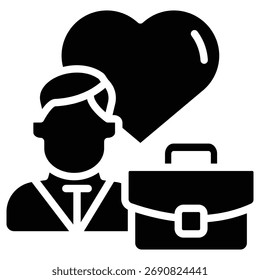 employee well-being web icon in bold style