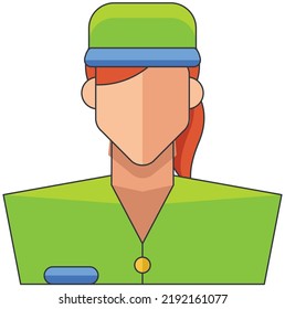 employee woman flat icon or art