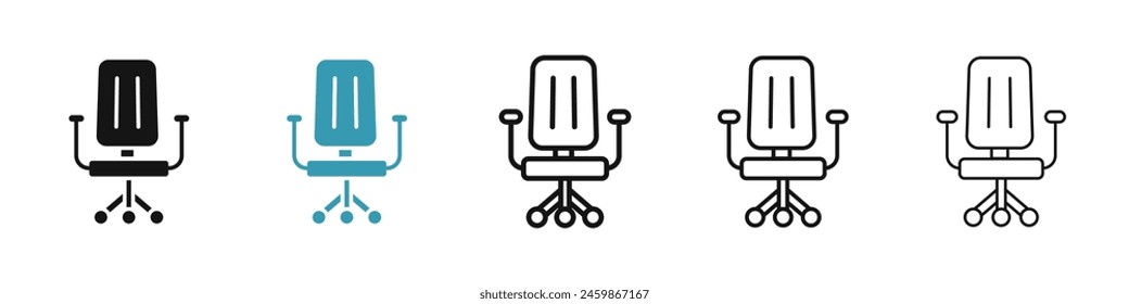 Employee work desk chair sign set. Office chair sign for UI designs.