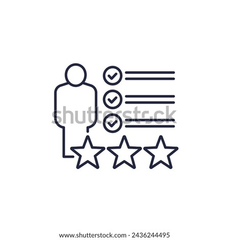 employee work review icon in line design