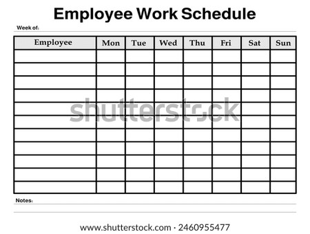 Employee Work Schedule and Organizer, Weekly Staff Shifts, Fully Editable Scheduling, Printable Custom Template, Personalized Time Sheet