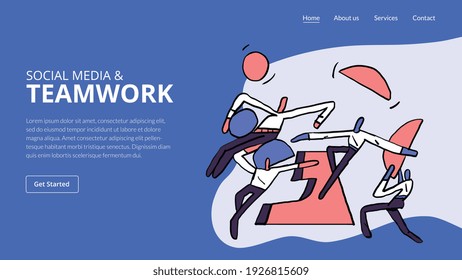 Employee work together, infographic of teamwork and team building. Start up Agency group to create a team. Concept for web design. Can use for web banner, infographic vector 