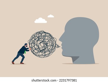 Employee working in high stress conditions and under hard businessman pressure. Flat modern vector illustration