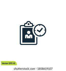 
employee working hours icon vector logo template design element 