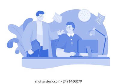 Empleado Que Trabaja En La Oficina