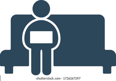 Employee working in office and talking. Flat icon design.